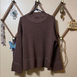 Elegant Brown Women's Turtleneck Sweater